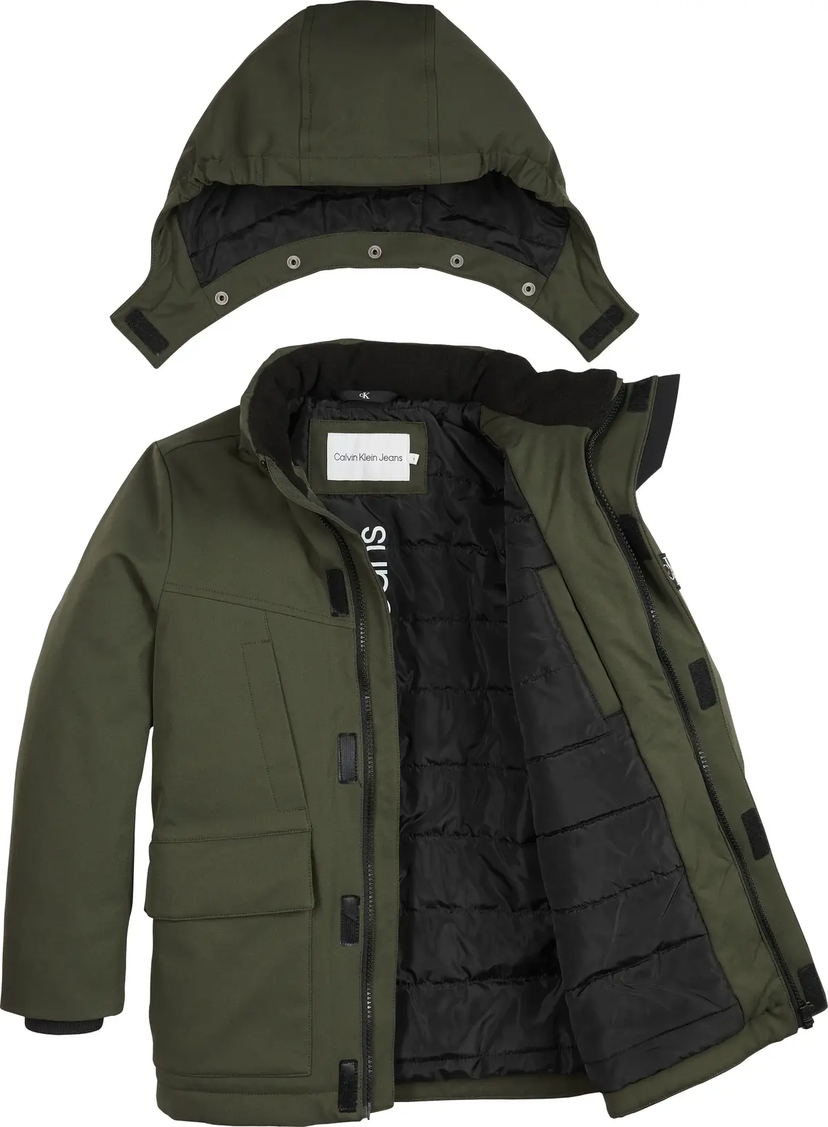 Calvin Klein TECHNICAL PARKA JACK Erkek Haki Şişme Mont