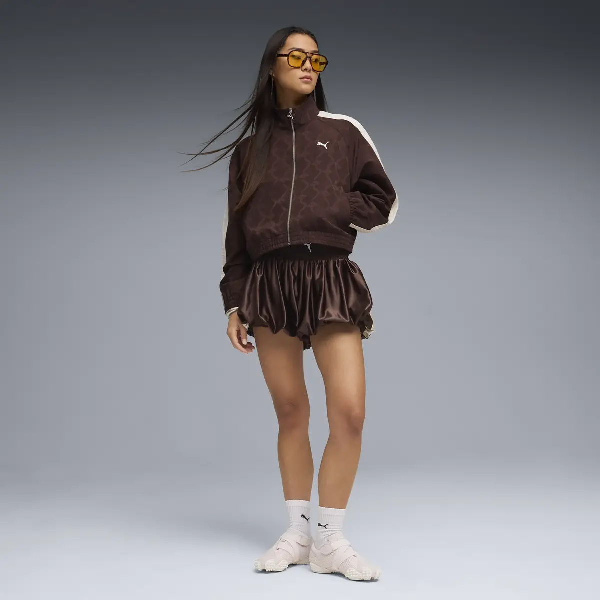 Puma T7 Jacquarded Woven Jacket Kahverengi Kadın Ceket