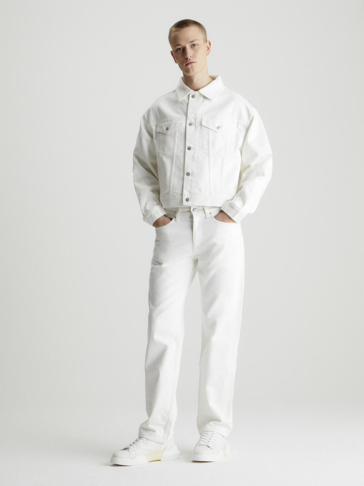 Calvin Klein 90'S STRAIGHT Erkek Beyaz Kot Pantolon