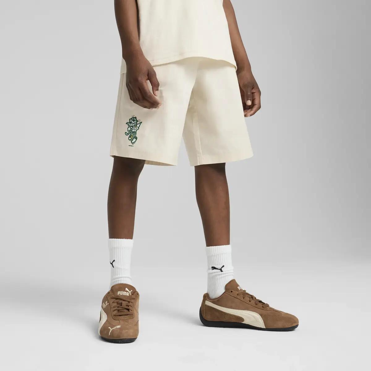 Puma SUPER PUMA Woven Shorts Krem Erkek Çocuk Şort