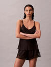 Calvin Klein CAMI SHORT SET, UB1 Siyah Kadın Pijama Takımı