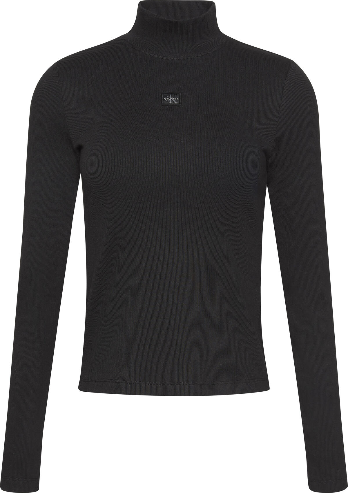 Calvin Klein LS WOVEN LABEL TURTLENECK Siyah Kadın Gömlek Calvin Klein LS WOVEN LABEL TURTLENECK Siyah Kadın Gömlek