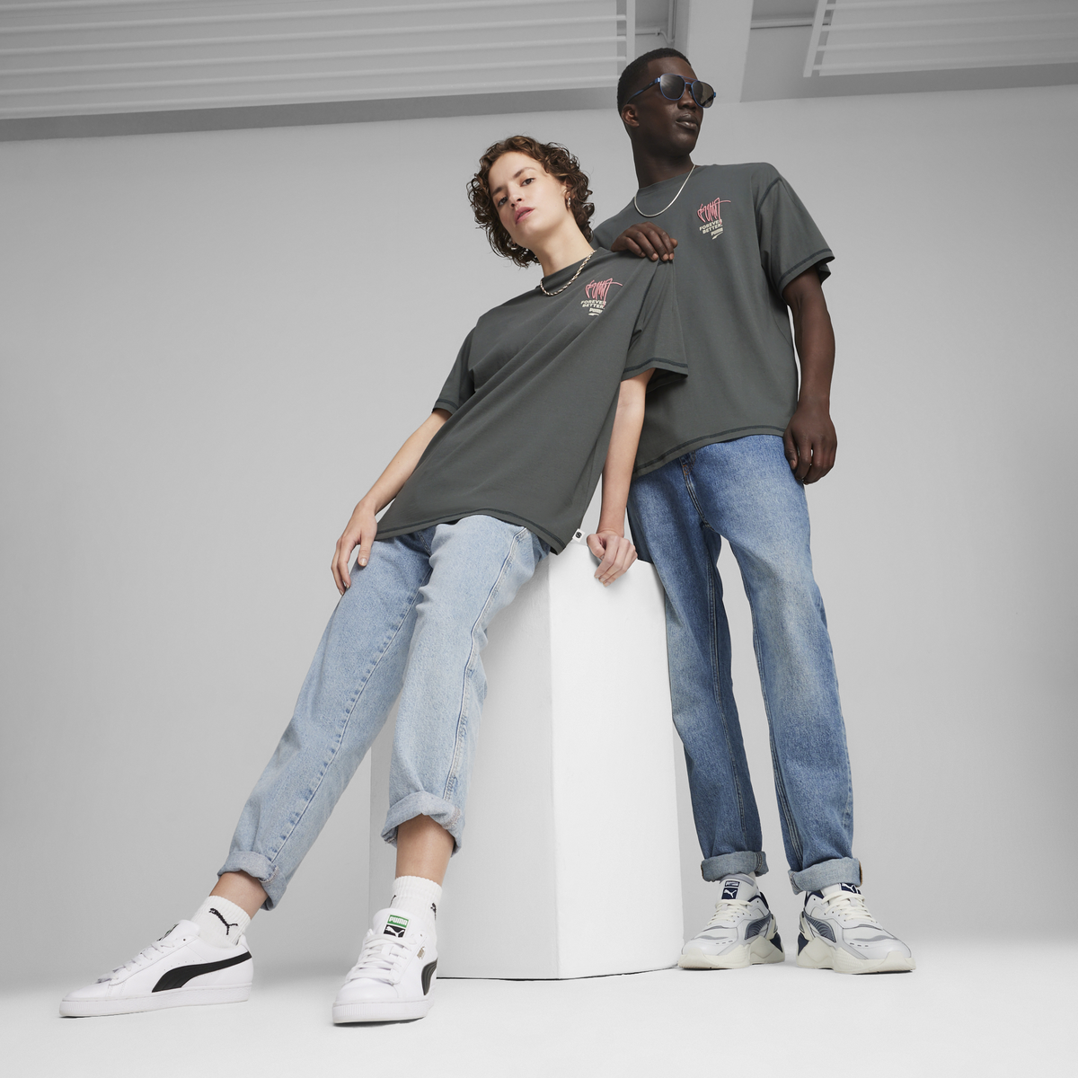 Puma RE:COLLECTION Tee Gri Unisex T-Shirt