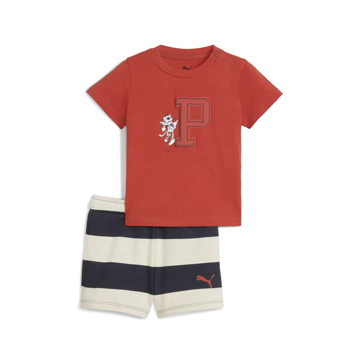 Puma SUPER PUMA Tee & Shorts Set Kırmızı Bebek Eşofman Takımı
