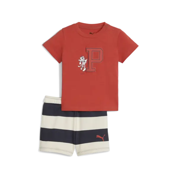 Puma SUPER PUMA Tee & Shorts Set Kırmızı Bebek Eşofman Takımı