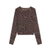 Puma DARE TO Mesh Long Sleeve Tee Kahverengi Kadın T-Shirt & Polo