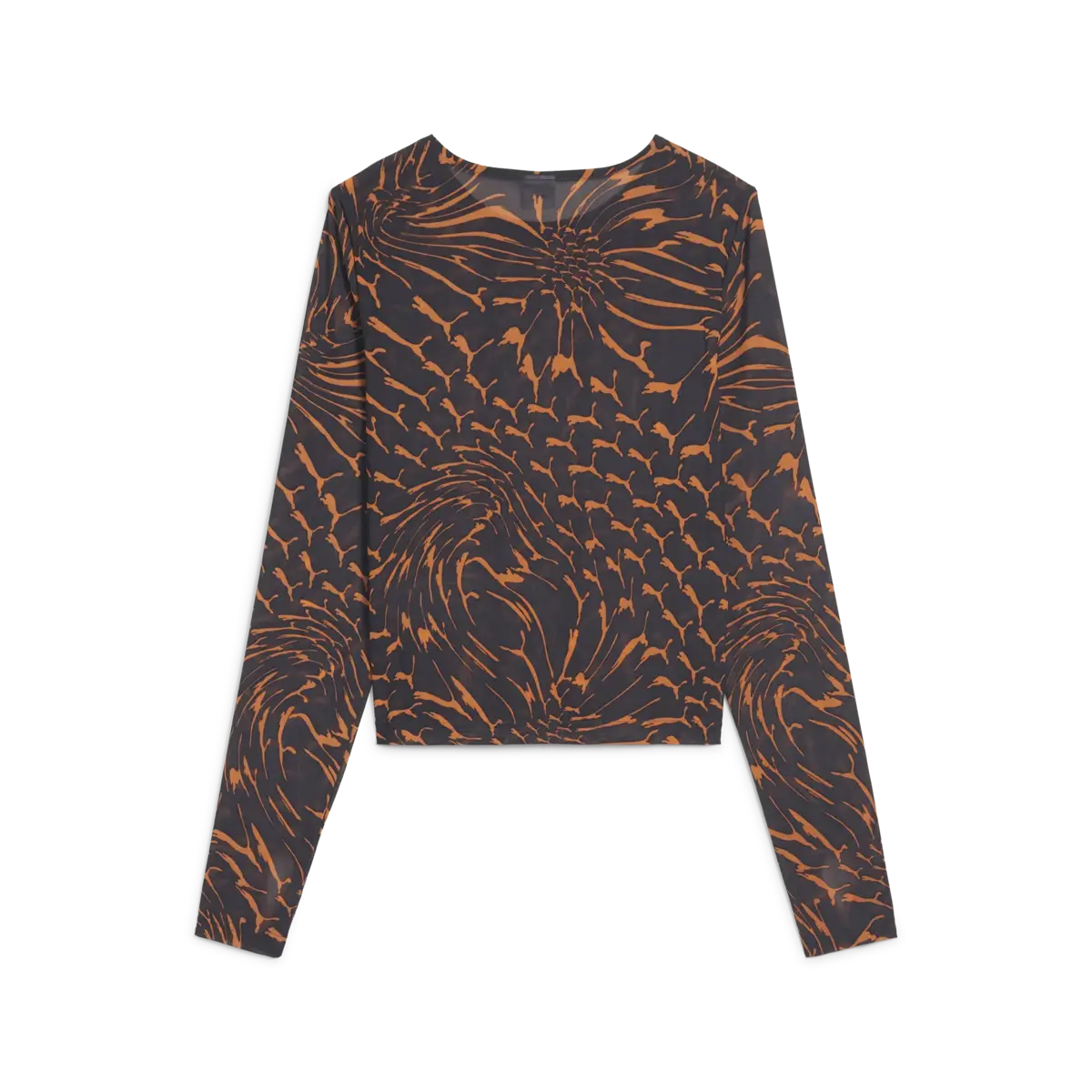 Puma DARE TO Mesh Long Sleeve Tee Kahverengi Kadın T-Shirt & Polo