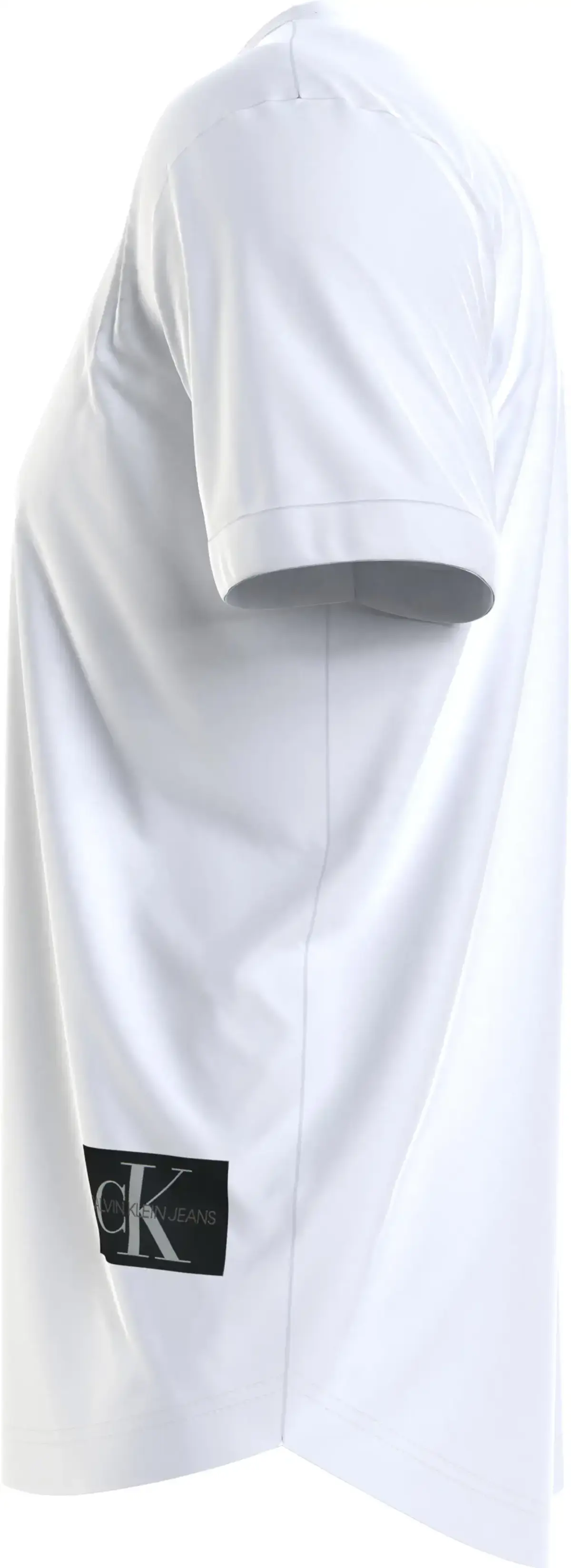 Calvin Klein BADGE TURN UP SLEEVE Erkek Beyaz T-Shirt