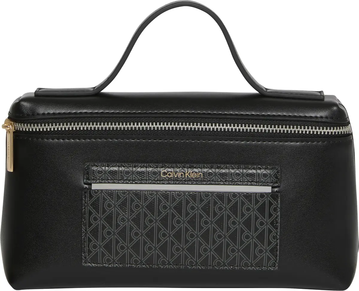Calvin Klein EMBLEM AOP BEAUTY CASE GIFTSET Kadın Siyah El Çanta