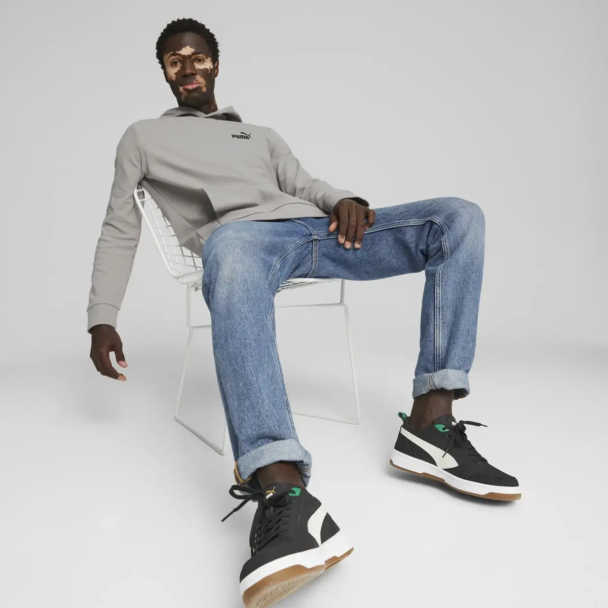 PUMA ESS ELEVATED Hoodie Gri Erkek Sweatshirt