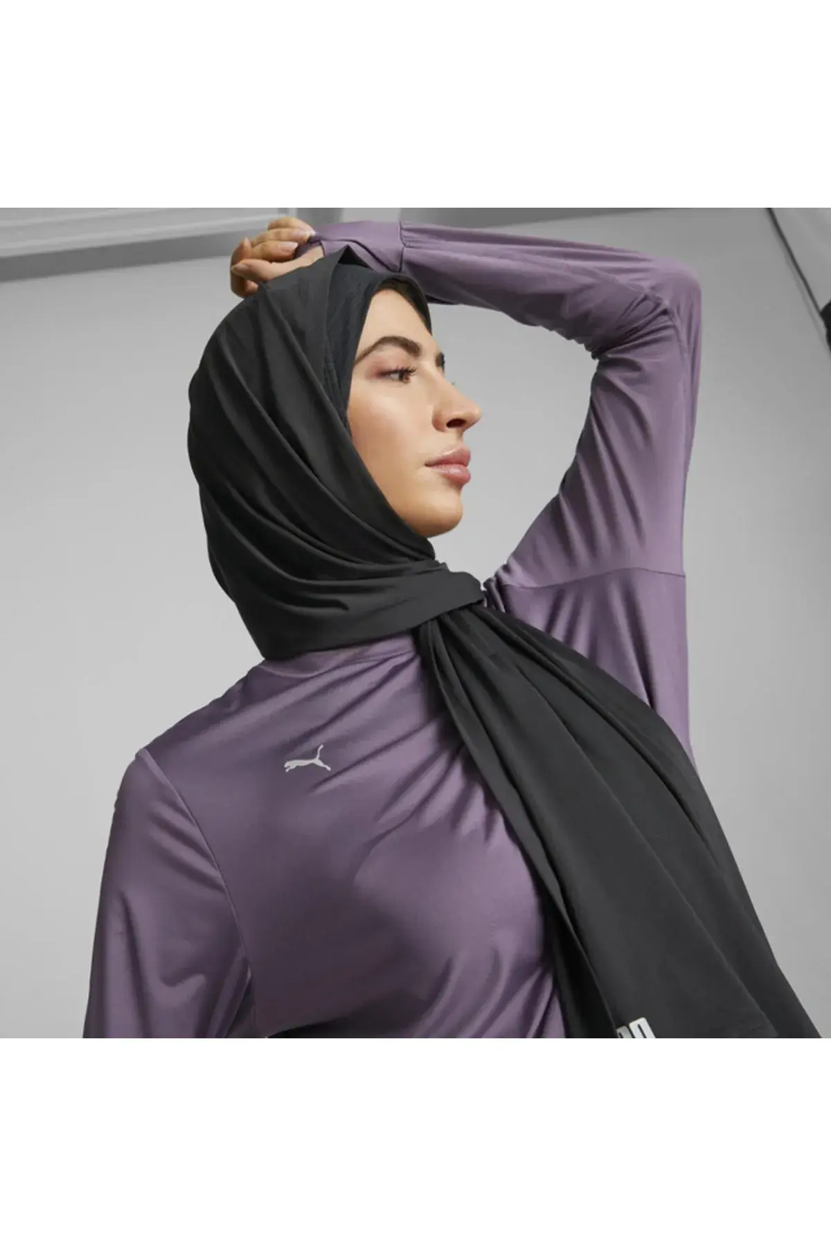 Puma Modest Activewear Long Sleeve Mor Kadın Koşu Ve Performans T-Shirt