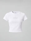 Calvin Klein SS SLIM FIT BABY MON, YAF Beyaz Kadın T-Shirt