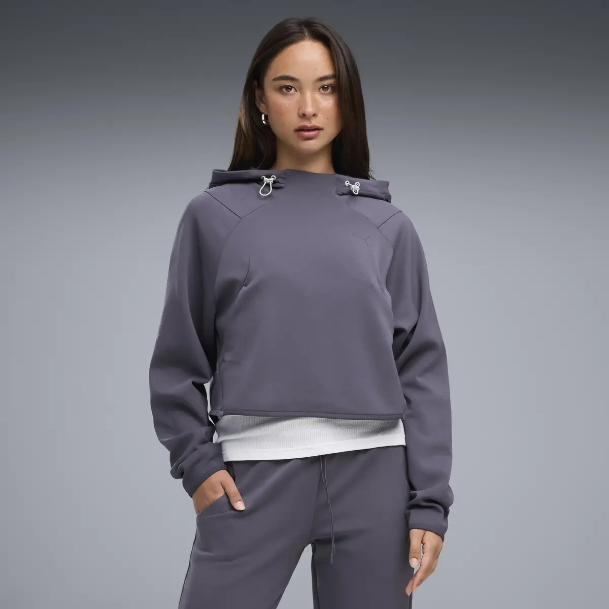 PUMA PUMATECH SENSE Hoodie Mor Kadın Sweatshirt