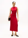 Tommy Hilfiger LYOCELL SILK SL MOCK, XLD Kırmızı Kadın Elbise