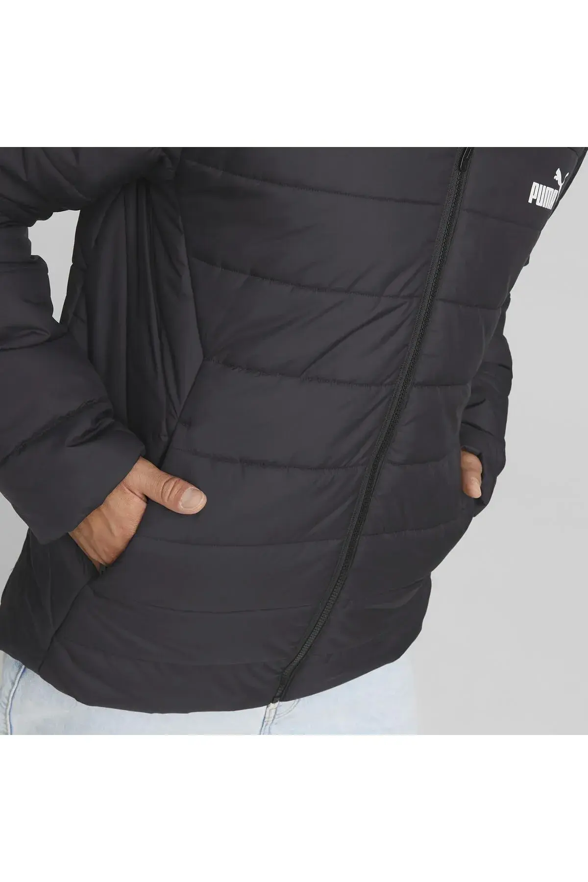 Puma ESS Hooded Padded Jacket Siyah Erkek Kapüşonlu Mont