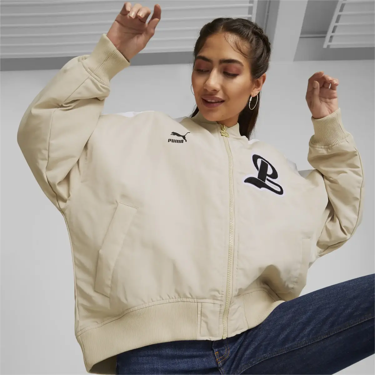 Puma Team Bomber Jacket Bej Kadın Ceket
