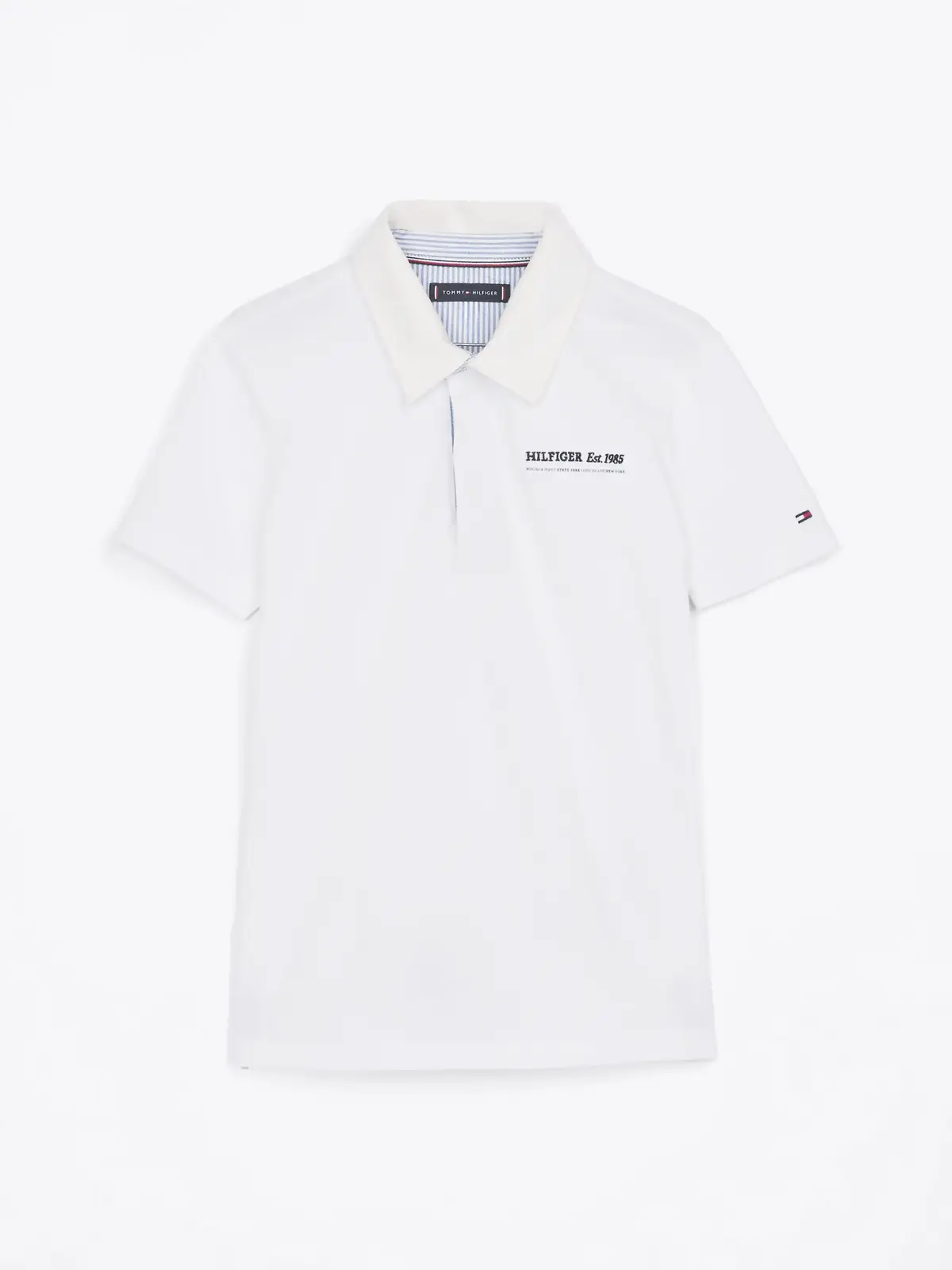 Tommy Hilfiger HILFIGER ITHACA STP, YBR Beyaz Erkek Beyaz T-Shirt & Polo