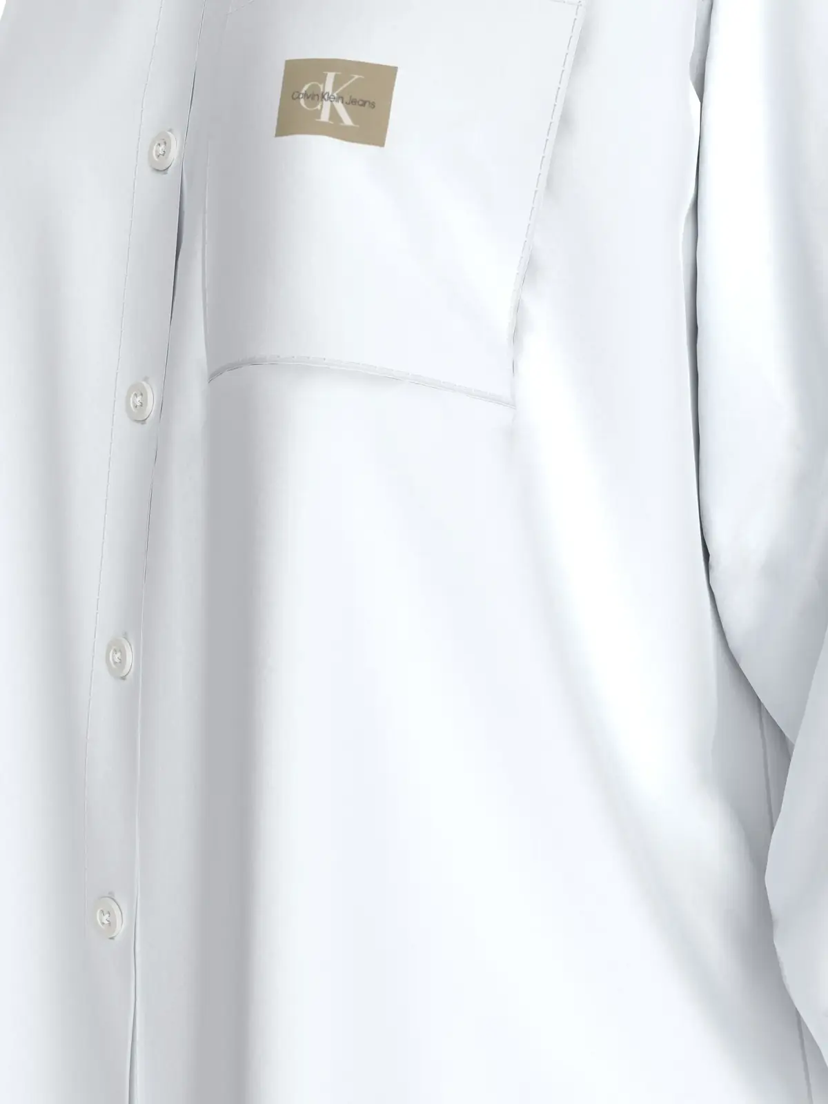 Calvin Klein WOVEN LABEL RELAXED, YAF Beyaz Kadın Gömlek