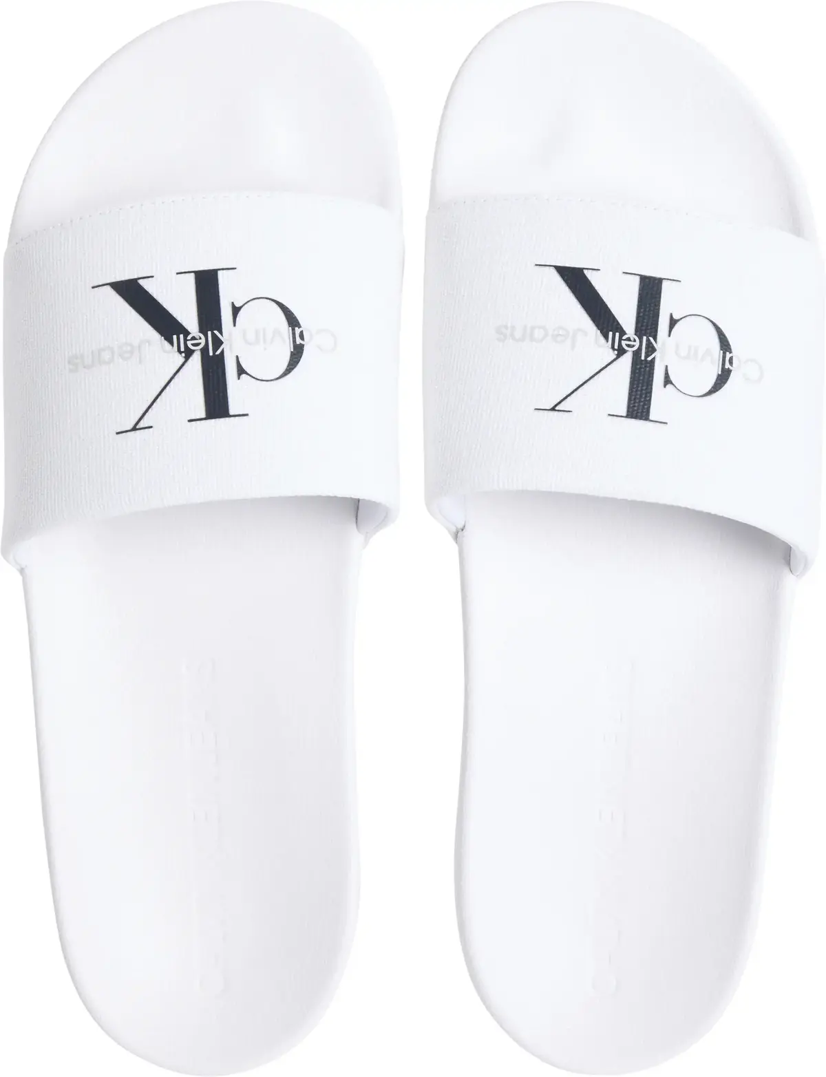 Calvin Klein SLIDE MONOGRAM CV, 0K4 Beyaz Erkek Terlik