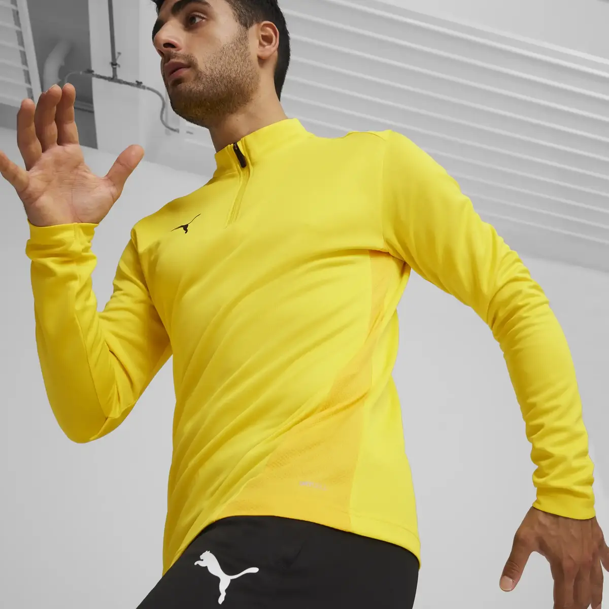 Puma teamGOAL Training 1/4 Zip To Sarı Erkek Fermuarlı Antrenman Üstü