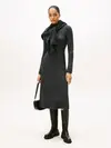 Tommy Hilfiger SOFT WOOL LS MOCK-NK, P4E Gri Kadın Elbise