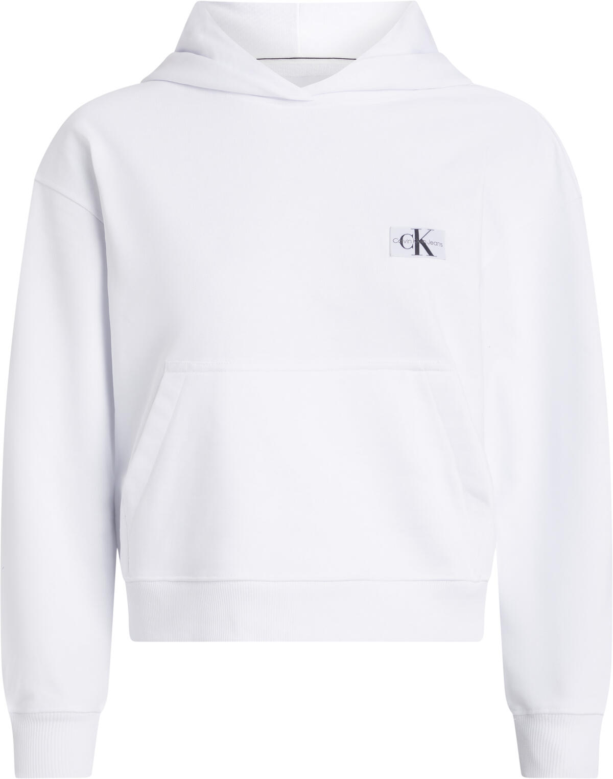 Calvin Klein WOVEN LABEL HOODIE Kadın Beyaz Hoodie