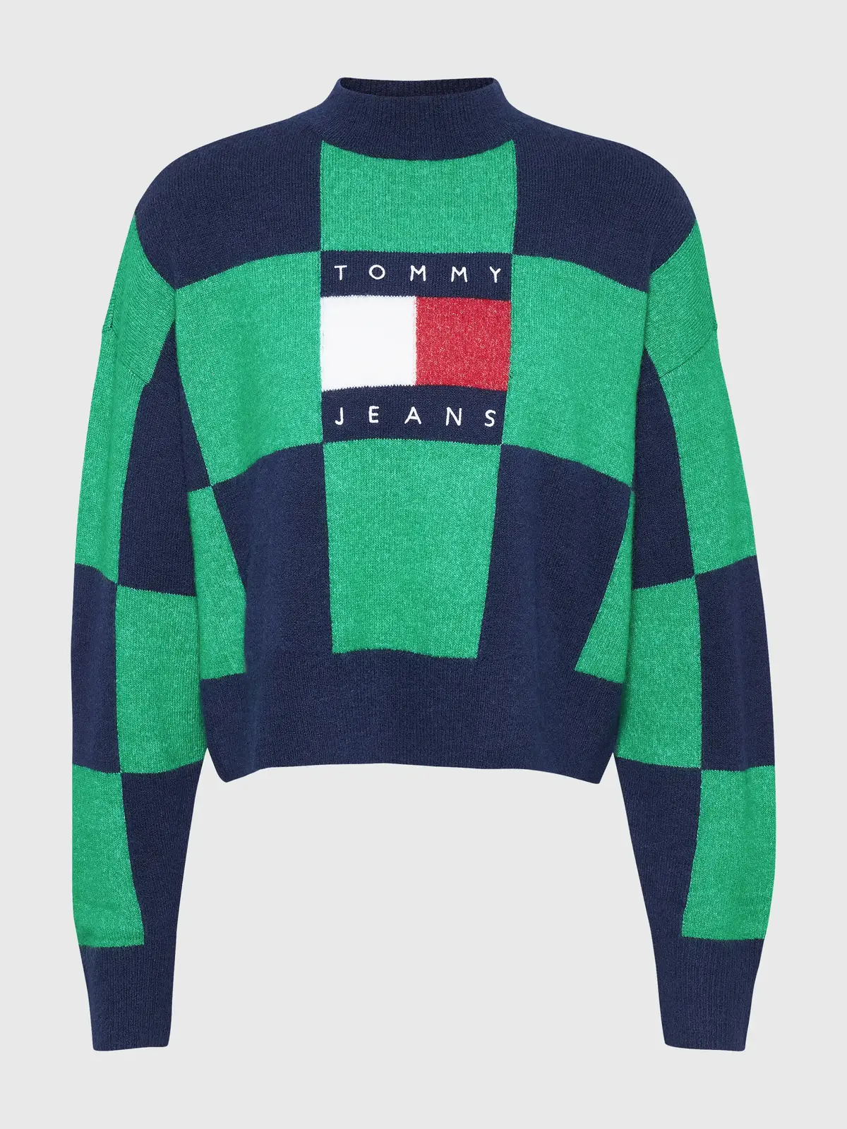 Tommy Hilfiger TJW RLXD CHECKER FLA Kadın Yeşil Kazak