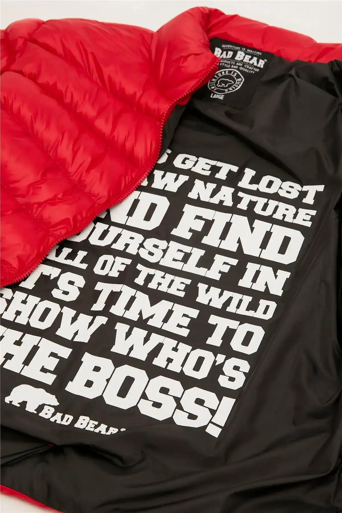 BAD BEAR BOSS PUFFER JACKET Erkek Kırmızı Şişme Mont