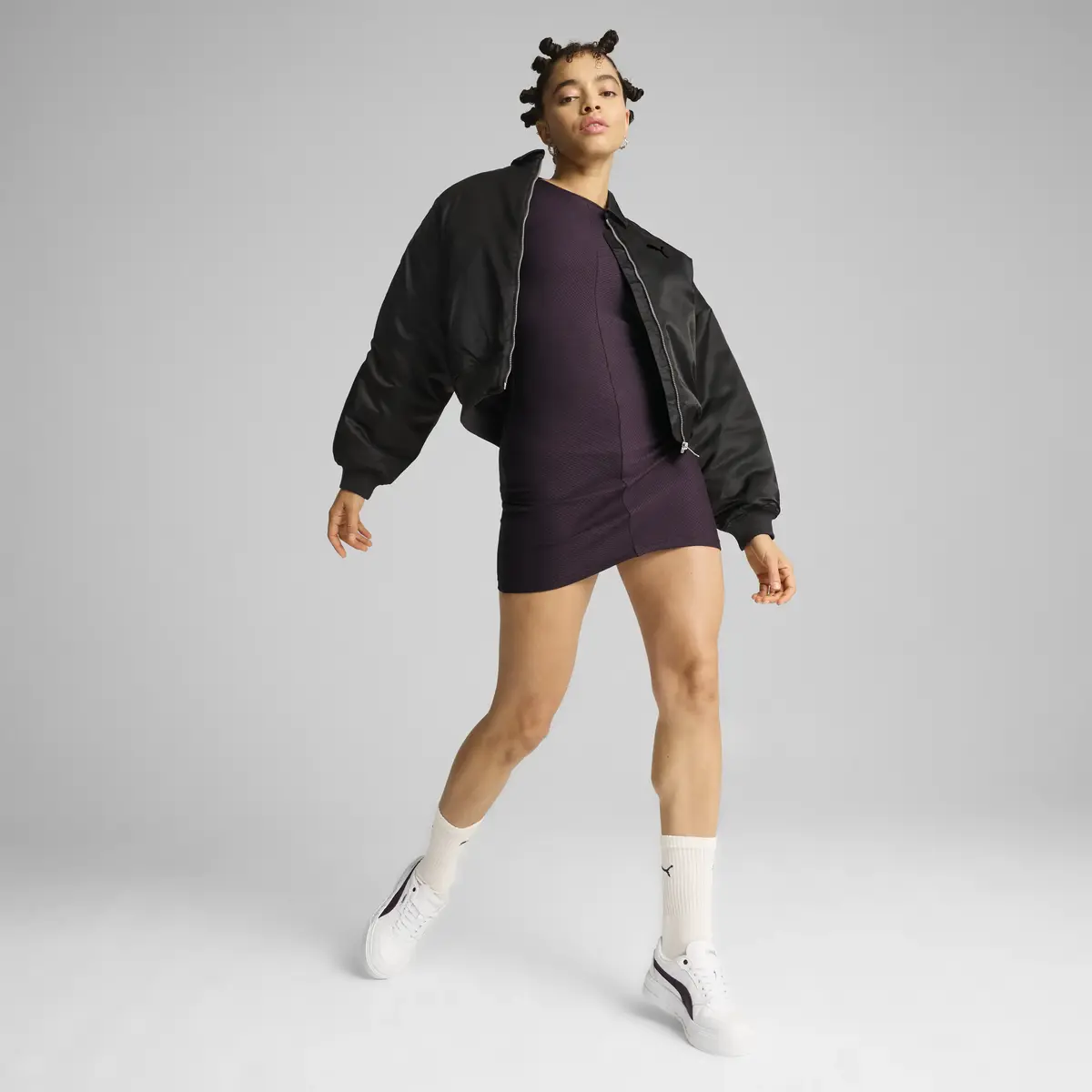 Puma Satin Bomber Jacket Siyah Kadın Ceket