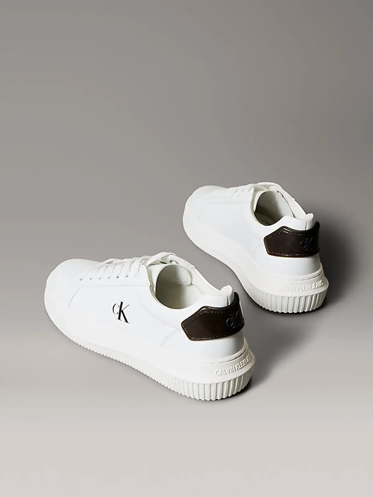 Calvin Klein CHUNKY CUPSOLE RU PATCH LTH WN Beyaz Kadın Günlük Spor Ayakkabı