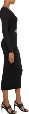 Calvin Klein ICONIC RIB CUT OUT M Kadın Siyah Elbise