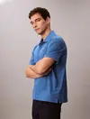 Calvin Klein SS COOLING PIQUE SNAP BTN POLO Mavi Erkek Polo T-Shirt