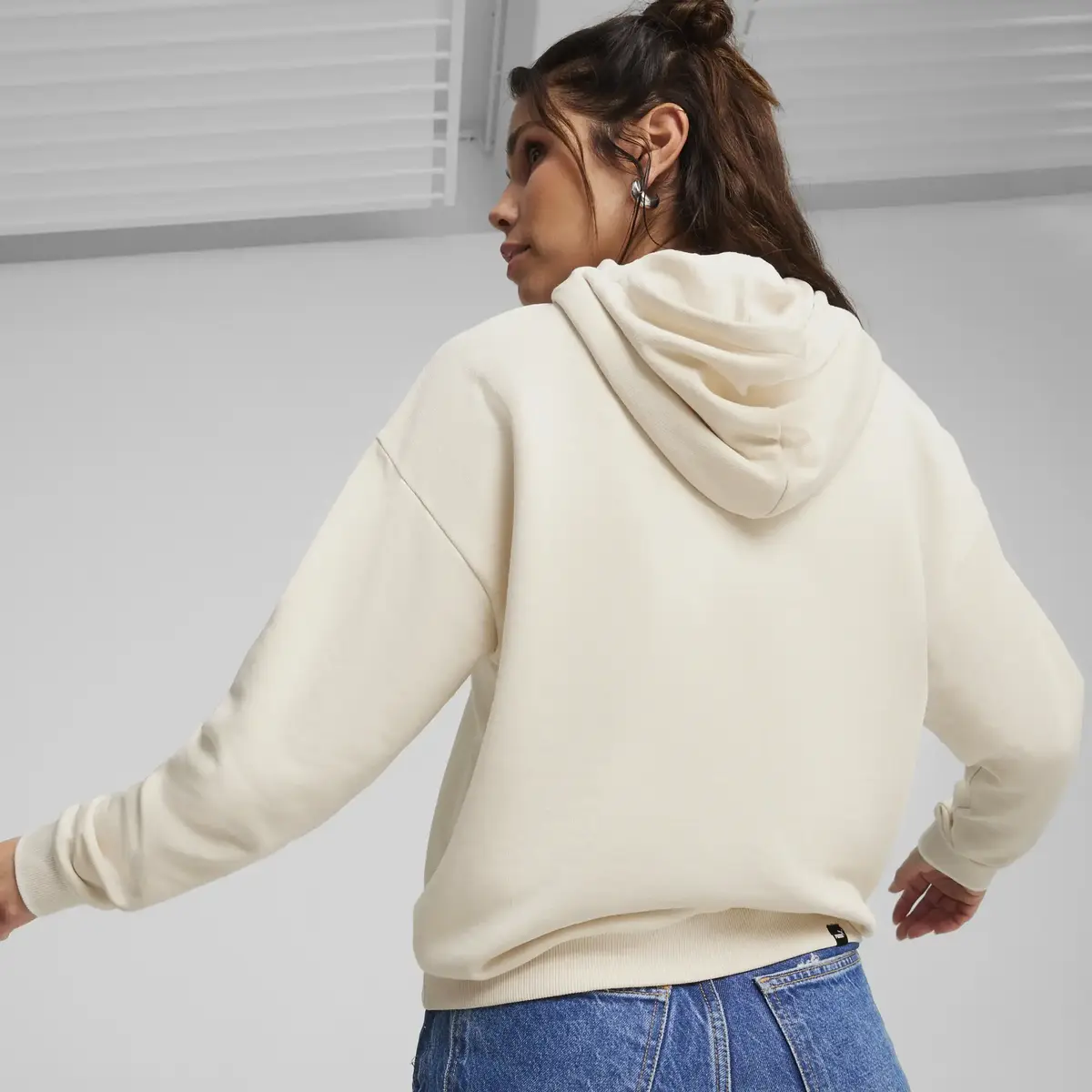 PUMA SQUAD Hoodie TR Krem Kadın Kapüşonlu Sweatshirt