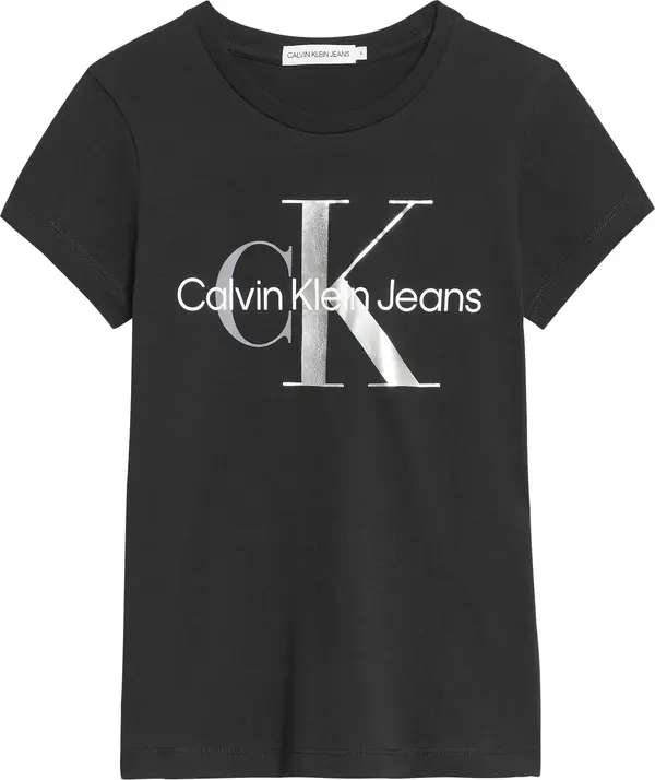 Calvin Klein MIXED MONOGRAM T-SHI Kadın Siyah T-Shirt