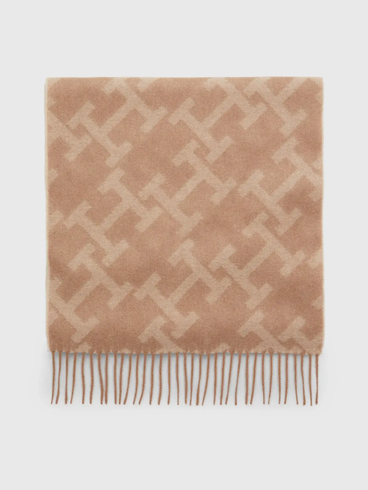 Tommy Hilfiger TH MONOGRAM SCARF Erkek Kahverengi Atkı