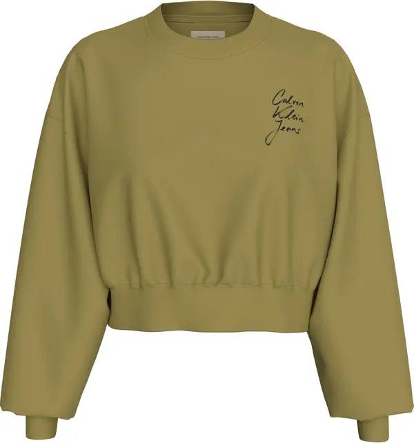 Calvin Klein SCRIPT INSTITUTIONAL Kadın Yeşil Sweatshirts