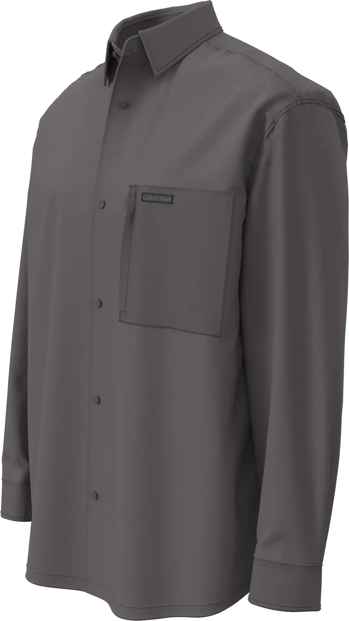 Calvin Klein LS COTTON NYLON RLXD SHIRT JACKE Gri Erkek Tişört