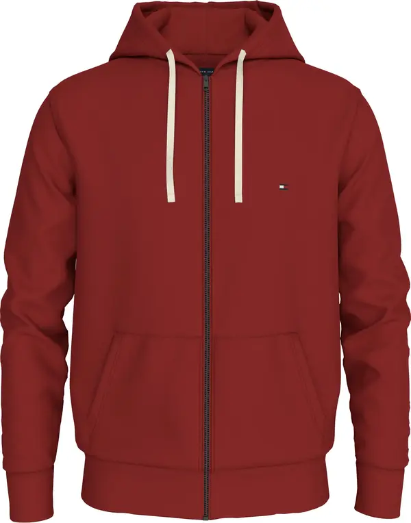 Tommy Hilfiger ESSENTIAL FLEECE ZIP  Erkek Kırmızı Fermuarlı Ceket