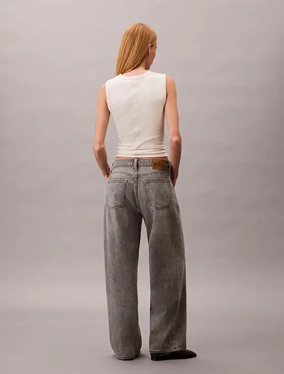 Calvin Klein LOW RISE BAGGY GREY DOVE Gri Kadın Jeans