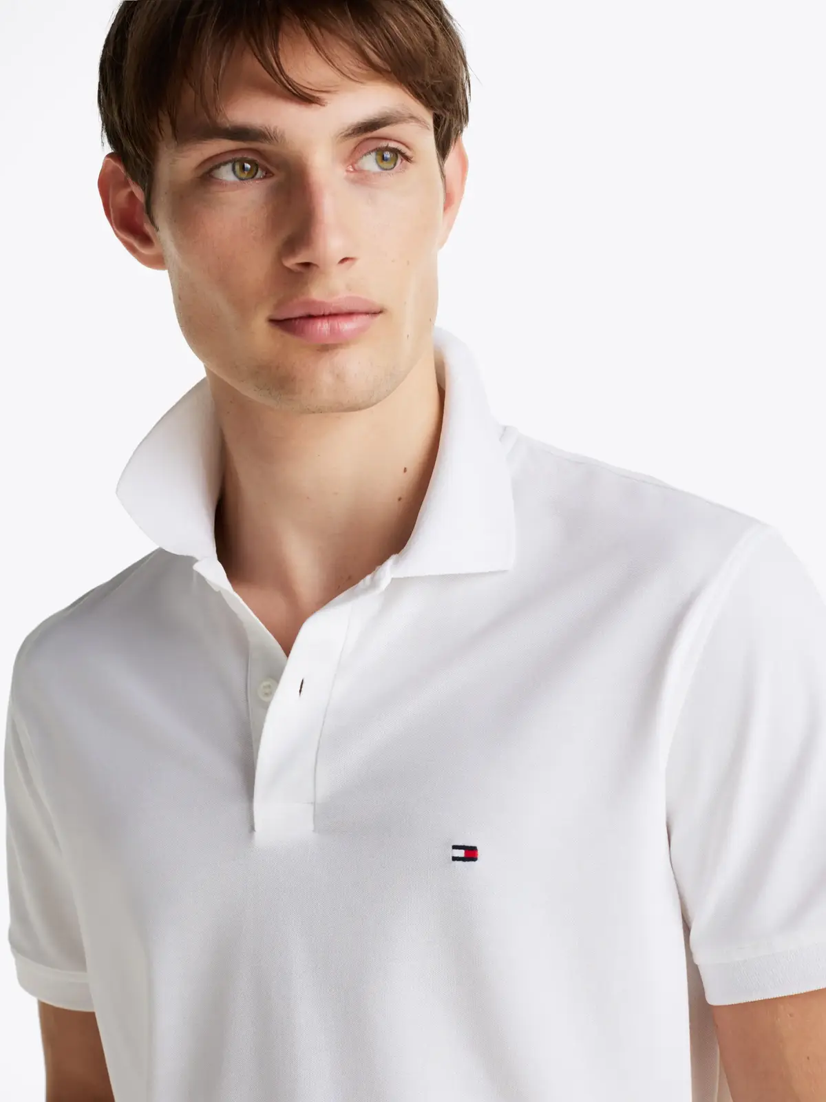 Tommy Hilfiger PERFORMANCE PIQUE RE, YBR Beyaz Erkek T-Shirt & Polo