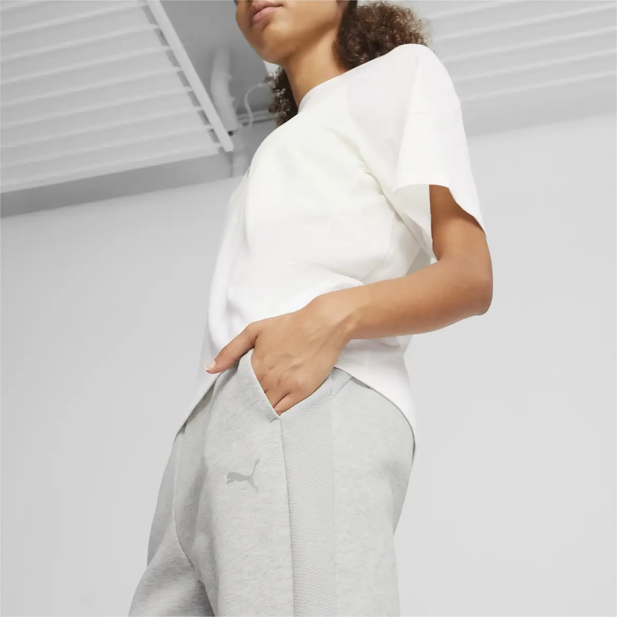 Puma EVOSTRIPE High-Waist Pants Gri Kadın Eşofman Altı