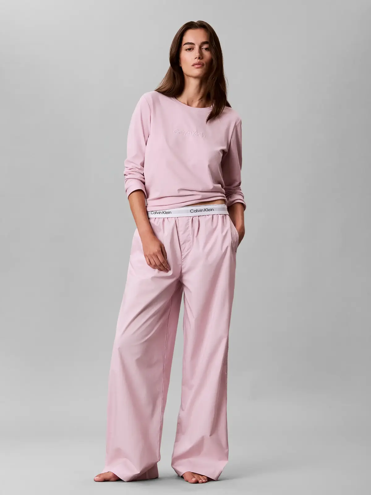 Calvin Klein  LS PANT SET, MSD Kadın Ev Gyim Pijama Takımı