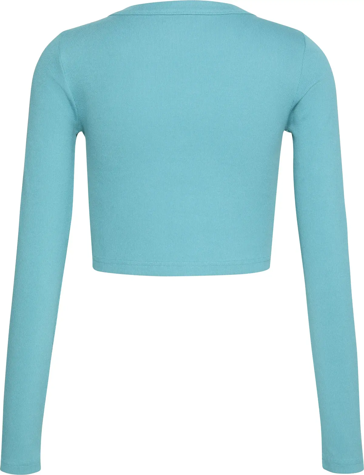 Calvin Klein LS WOVEN LABEL 2X2 COTTON RIB CA Yeşil Kadın Tişört