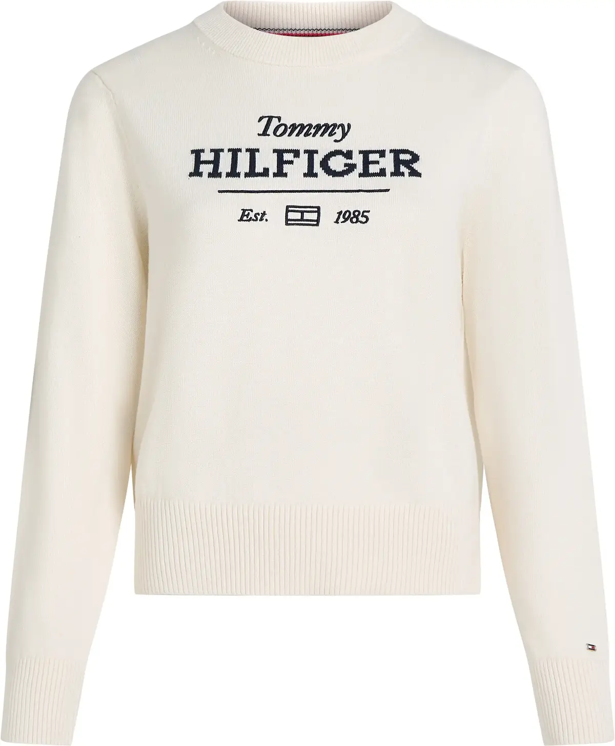 Tommy Hilfiger LOGO C-NECK SWEATER, Z00 Krem Kadın Sweatshirt