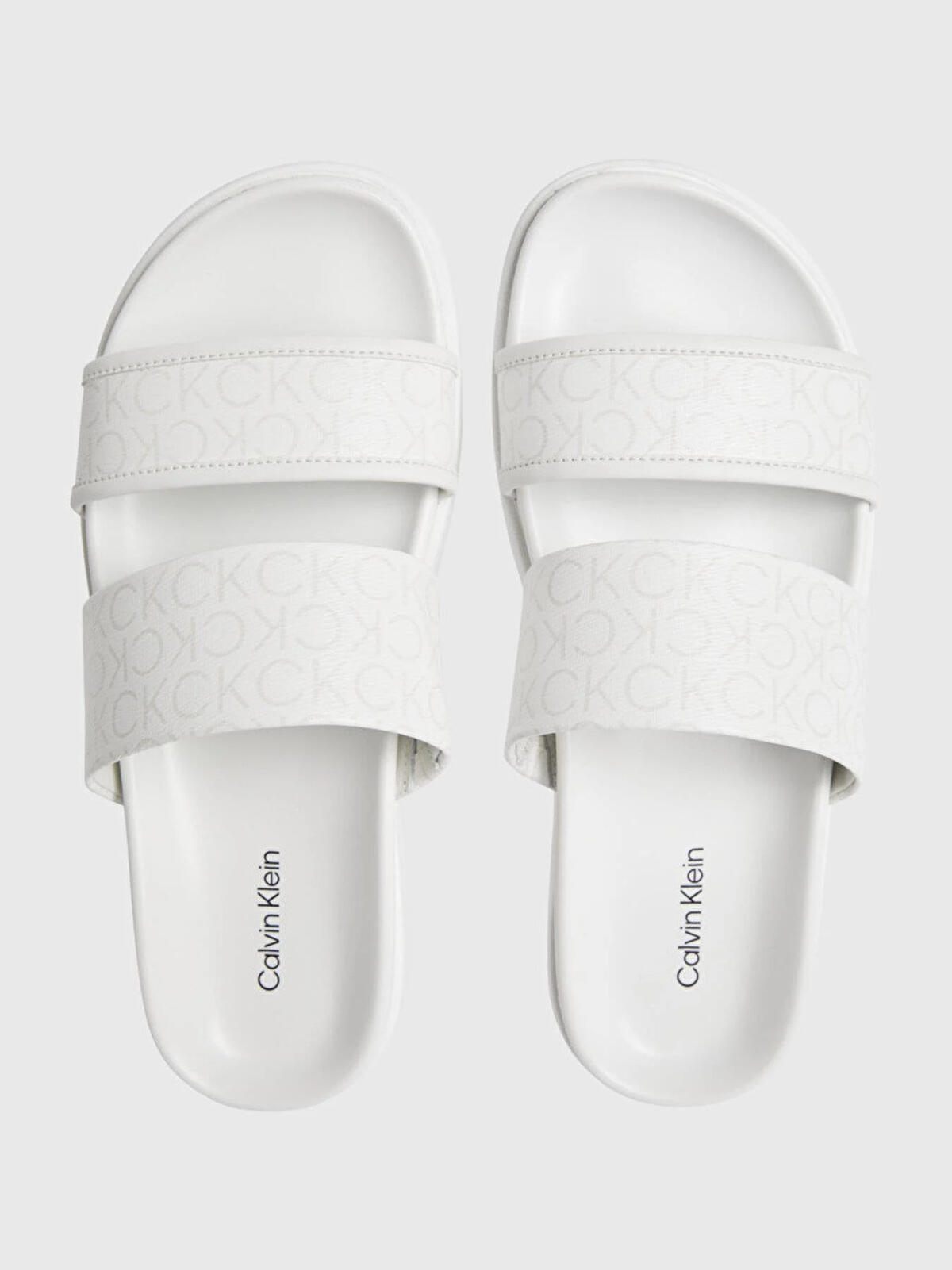 Calvin Klein FLAT SLIDE EPI MONO, 0K6 Beyaz Kadın Terlik