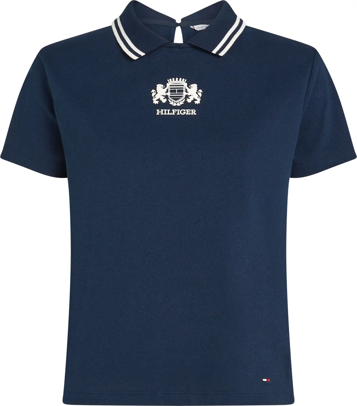 Tommy Hilfiger REG VARSITY C-NK POL, C1G Lacivert Kadın T-Shirt & Polo
