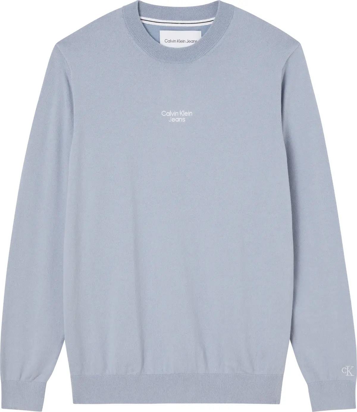 Calvin Klein STACKED LOGO CREW NE Erkek Gri Kazak