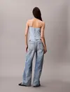 Calvin Klein LINEN DENIM TANK AARON INDIGO Mavi Kadın Tişört