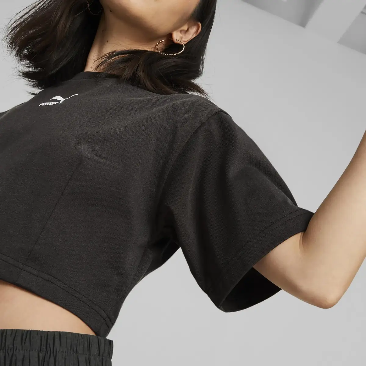 Puma DARE TO Cropped Relaxed Tee Siyah Kadın T-Shirt