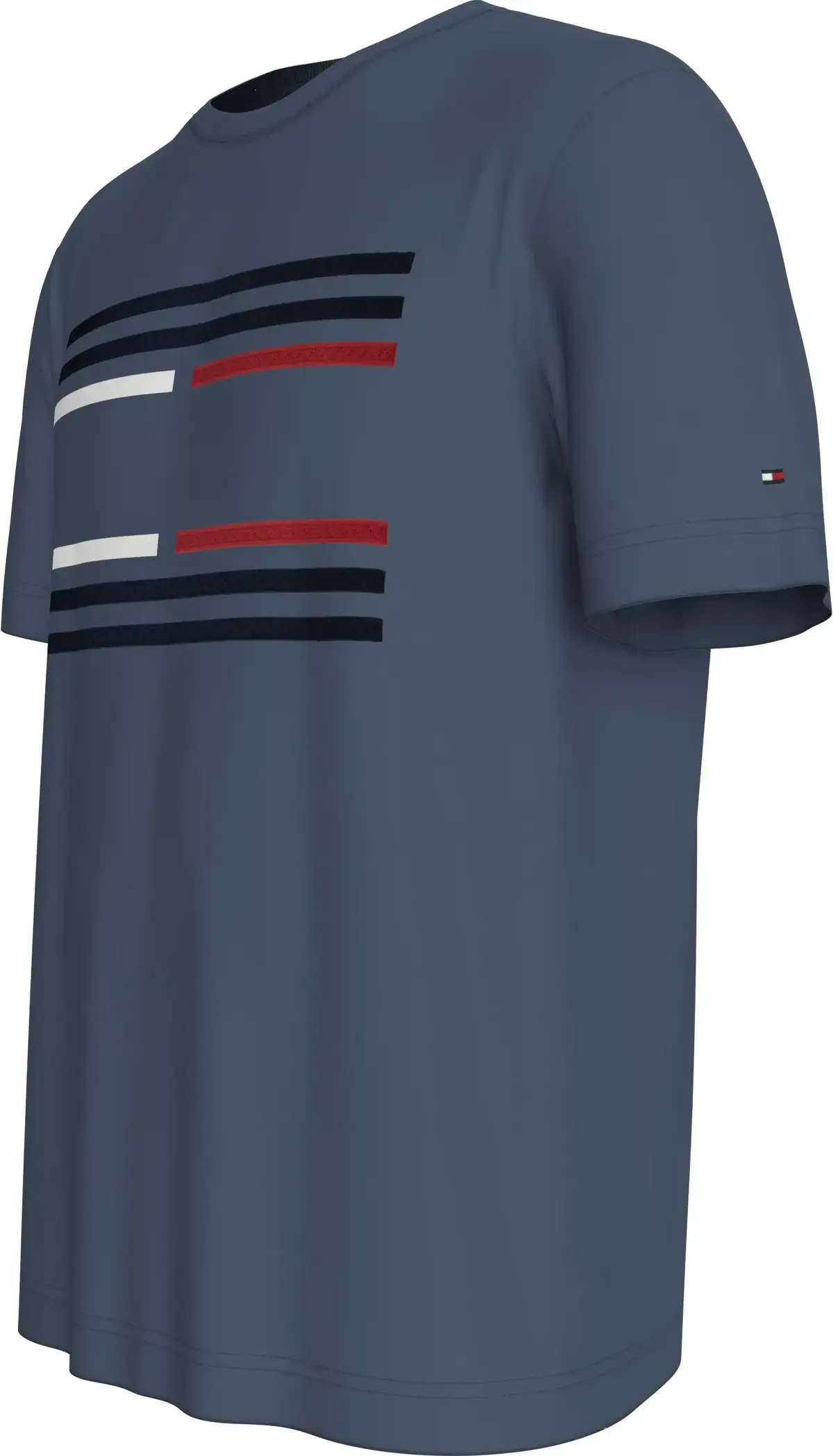 Tommy Hilfiger GROSSGRAIN FLAG TEE Erkek Mavi T-Shirt